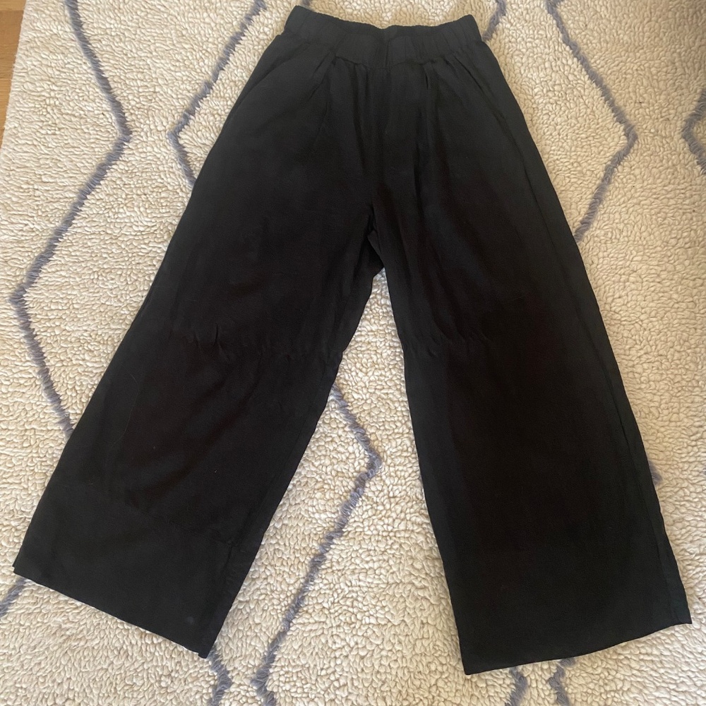 Linen Wide Leg Pull-On Pant - Picture 4 of 7